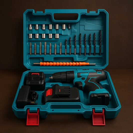 Kit Taladro Percutor Inalámbrico 3 en 1 + 2 baterías + 24 accesorios + ENVIO GRATIS 🎁